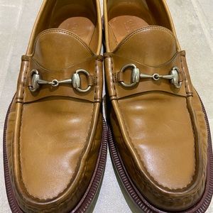 Gucci Men’s Horsebit Brown Tan Leather Loafer 1953 leather soles